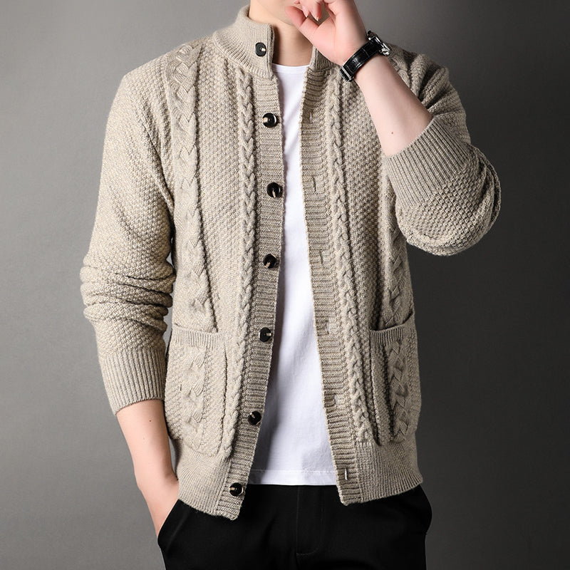 The Rowan Men's Cable Knit Cardigan