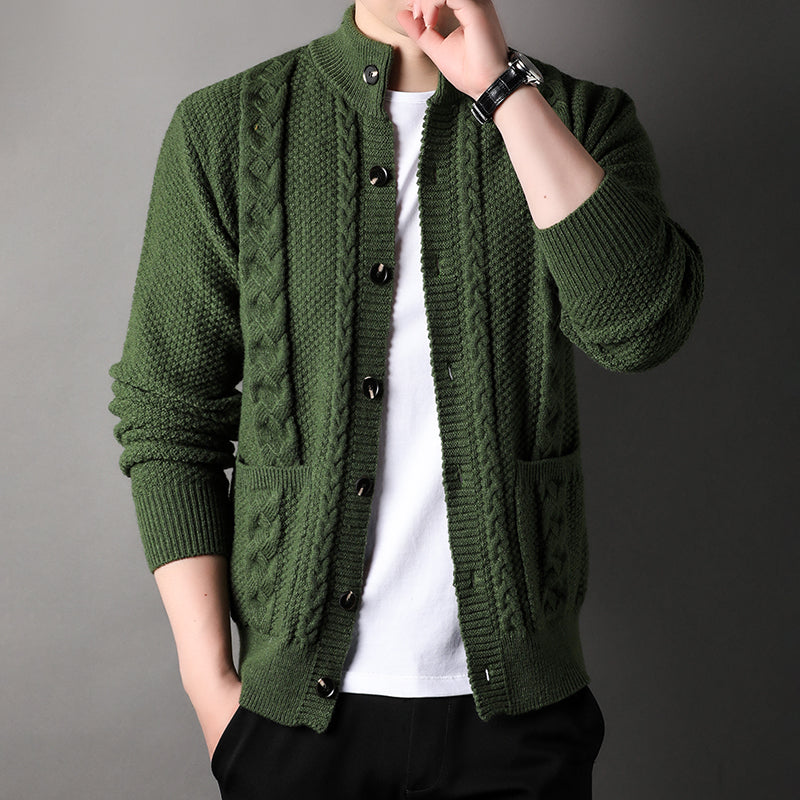 The Rowan Men's Cable Knit Cardigan