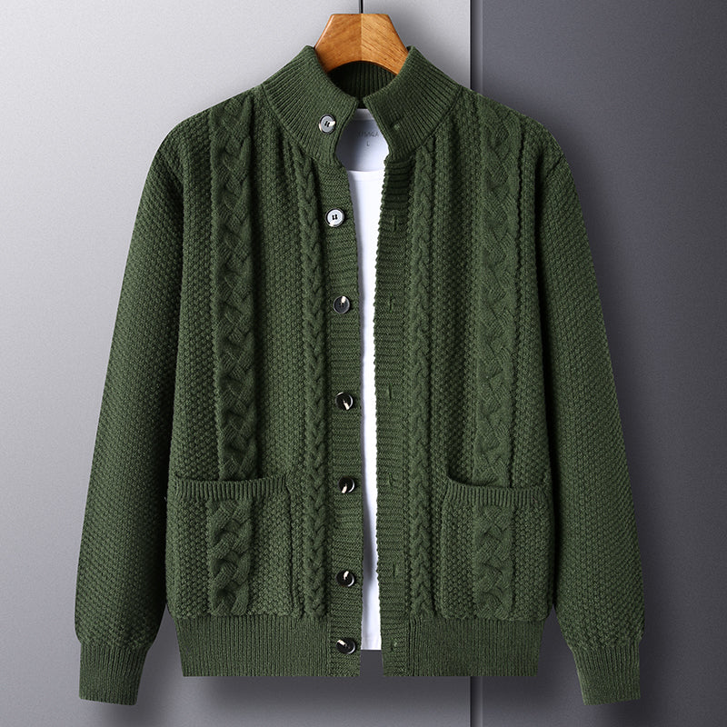 The Rowan Men's Cable Knit Cardigan