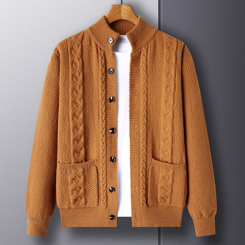 The Rowan Men's Cable Knit Cardigan