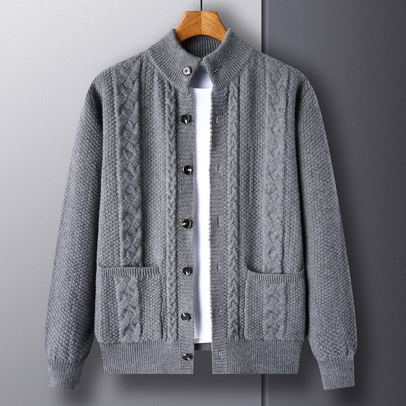 The Rowan Men's Cable Knit Cardigan